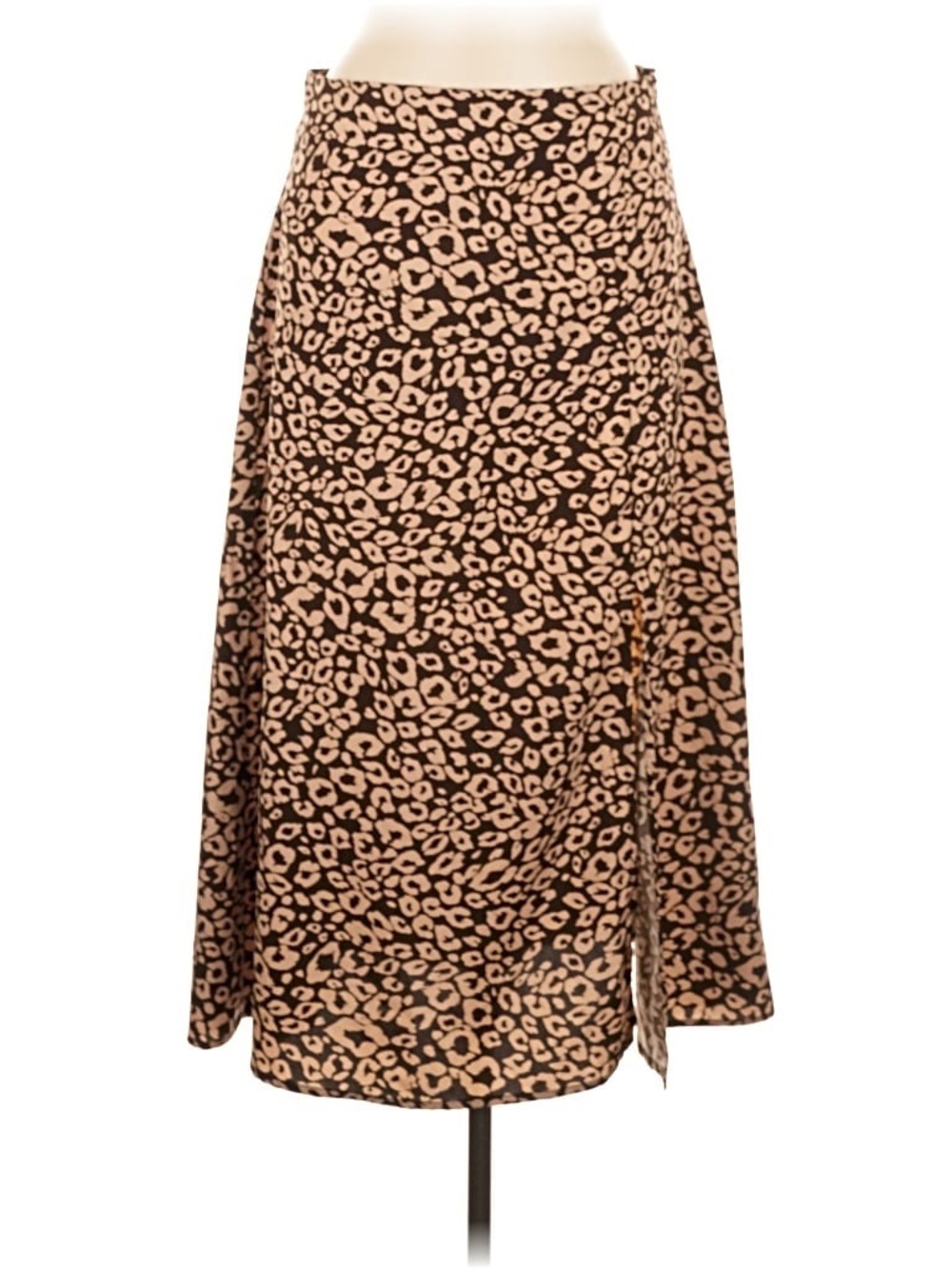 Leopard Print Brown and Beige A-Line Skirt